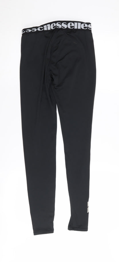 Back view of Ellesse Women's Black Leggings UK 10 Gym & Training