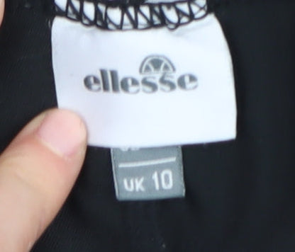 Close-up detail of Ellesse Women's Black Leggings UK 10 Gym & Training