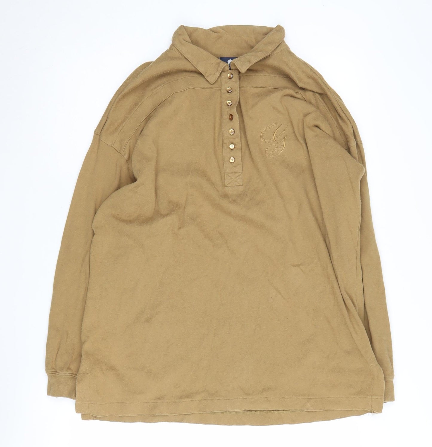 Genesis Men's Brown Long Sleeve Polo, Size L