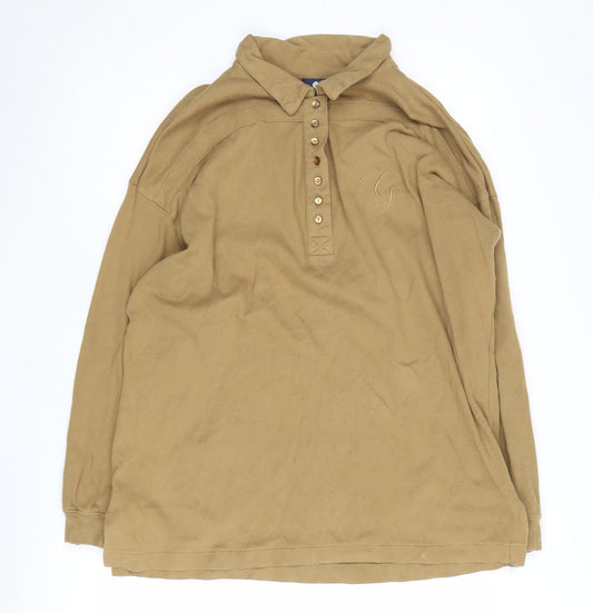 Genesis Men's Brown Long Sleeve Polo, Size L