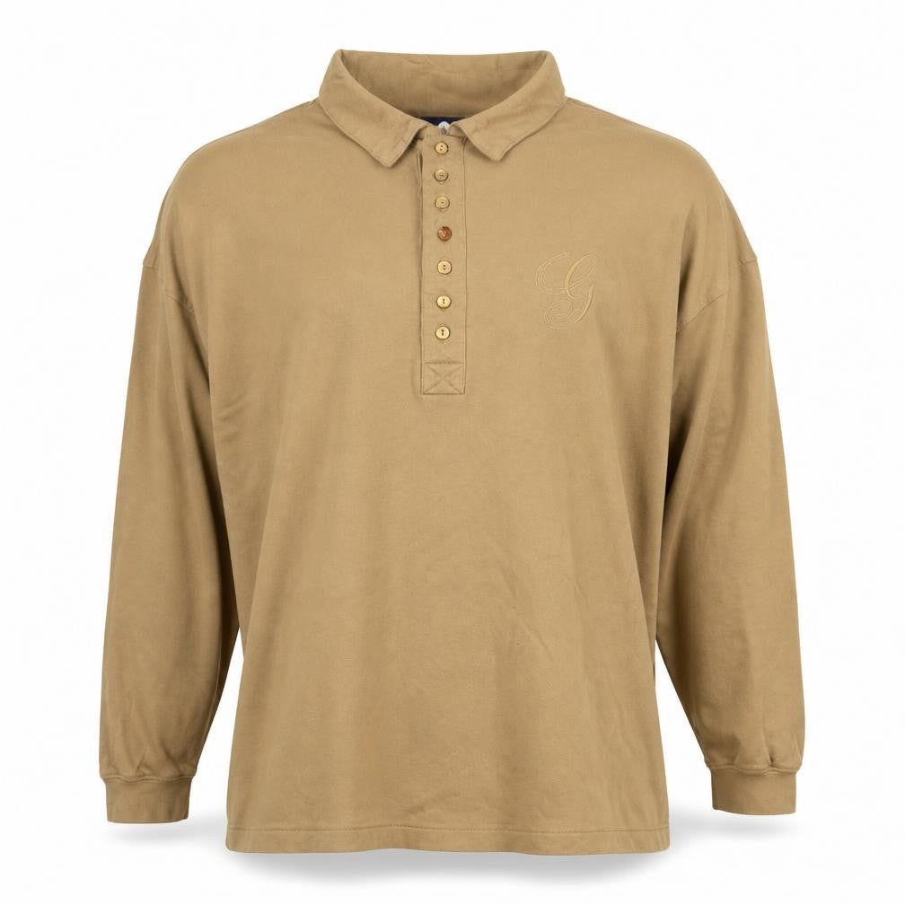 Genesis Men's Brown Long Sleeve Polo, Size L