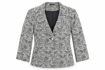 Country Casuals Women's Blazer Black/White Geometric Size 12