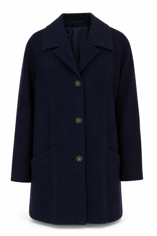 Hamells Women's Blue Wool Mid-Length Coat Size 12