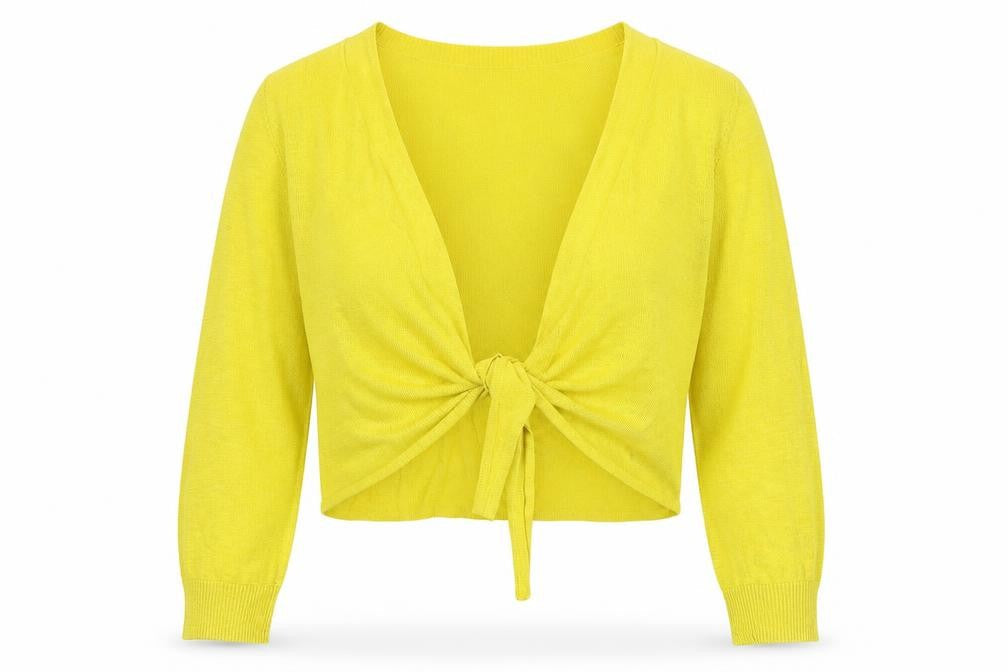 Wallis Women's Yellow Cardigan, Size L, Long Sleeve