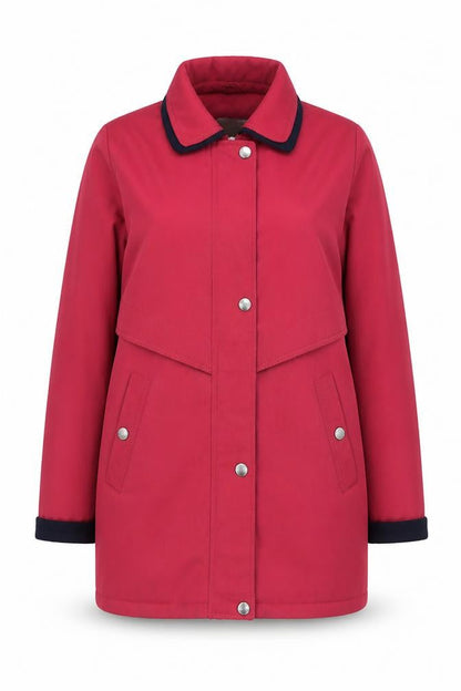 EWM Women's Red Overcoat Size 14 Classic Polyester