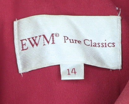 EWM Women's Red Overcoat Size 14 Classic Polyester