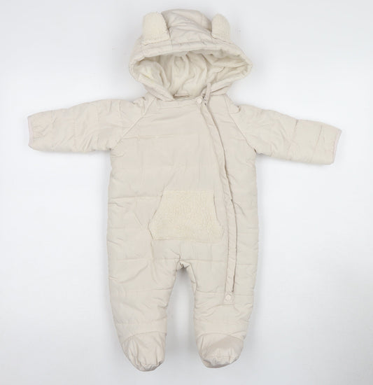 Jessica Simpson Ivory Unisex Snowsuit 6-9M Hooded Winter