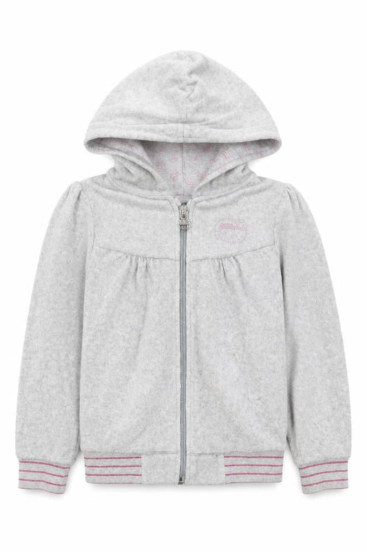 H&M Girls Grey Hoodie, Size 3-4 Years, Long Sleeve, Full Zip