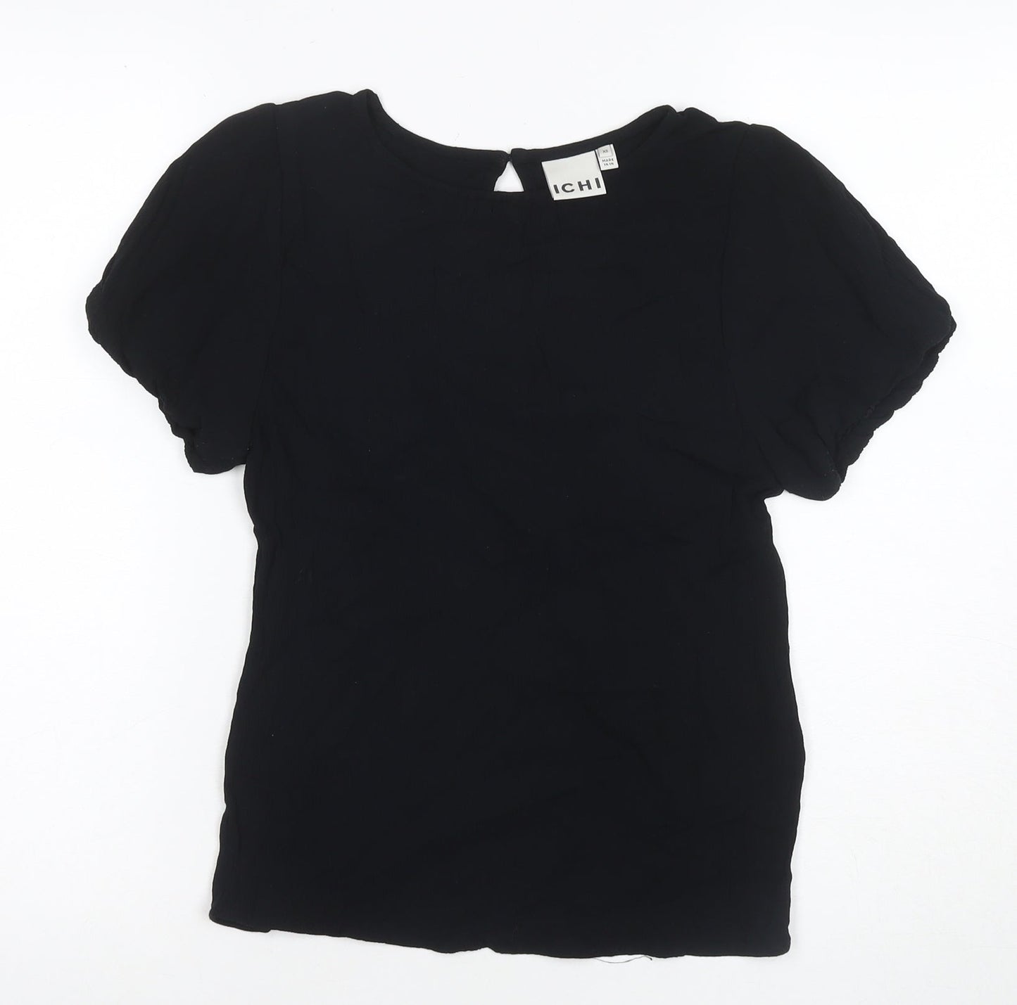 ICHI Women's Black Blouse XS Puff Sleeve