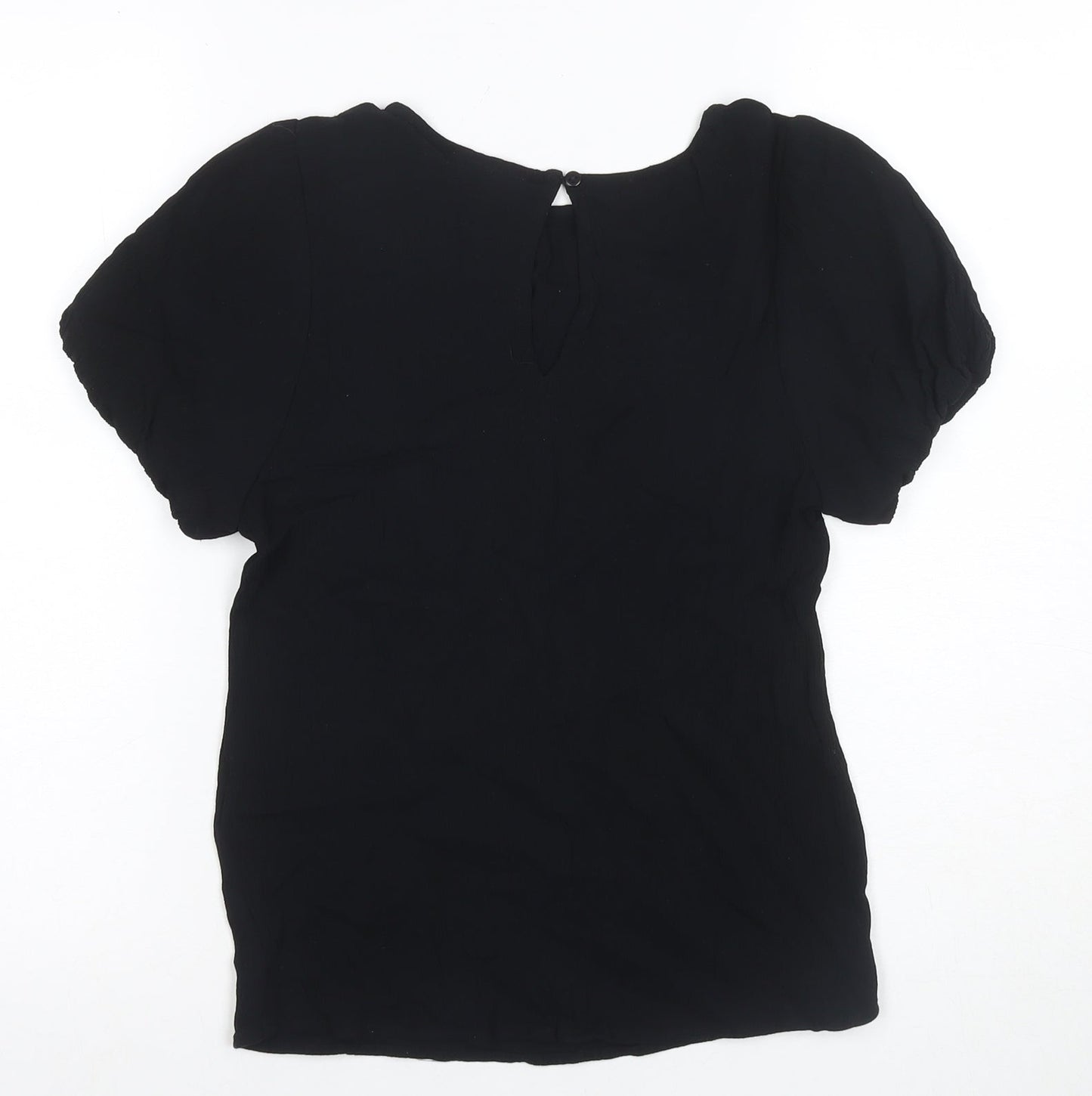 ICHI Women's Black Blouse XS Puff Sleeve