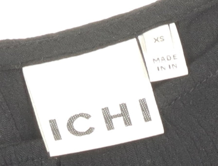 ICHI Women's Black Blouse XS Puff Sleeve