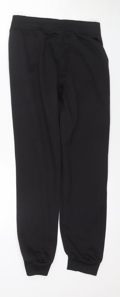 Back view of Puma boys’ black joggers l tapered sports trousers