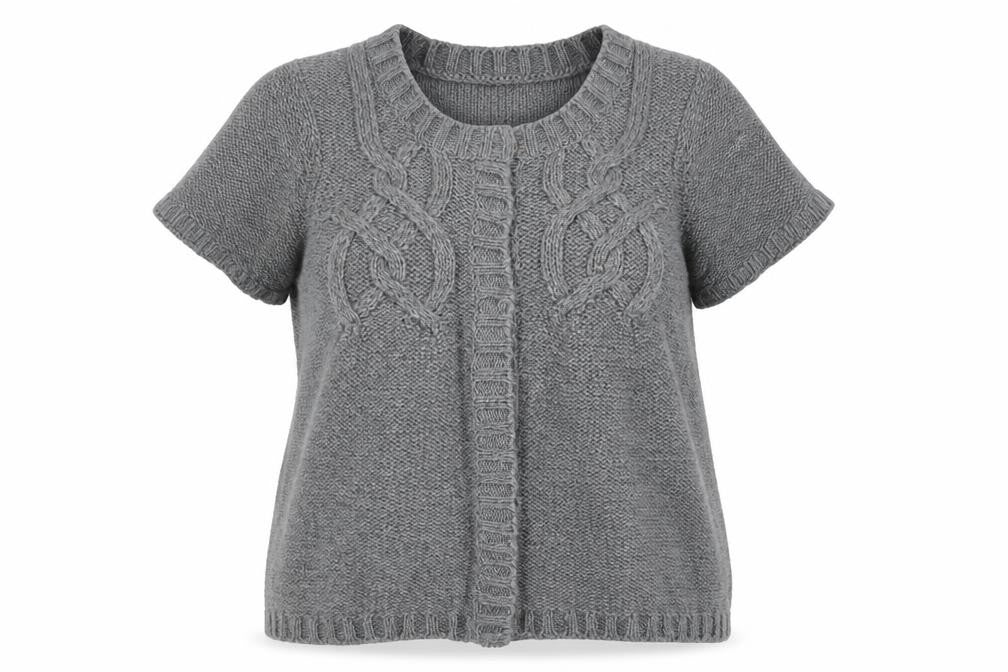 La Redoute Women's Grey Cable-Knit Cardigan UK 14