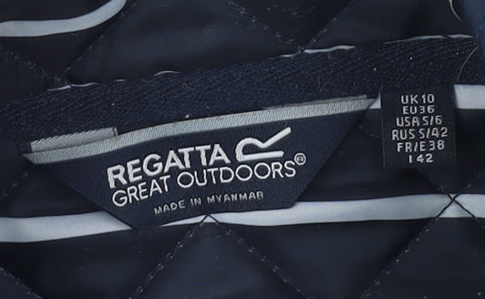 Regatta Women's Blue Quilted Jacket - Size 10, Full Zip