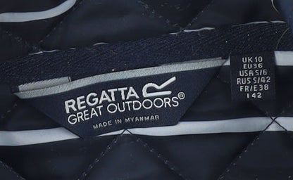 Regatta Women's Blue Quilted Jacket - Size 10, Full Zip