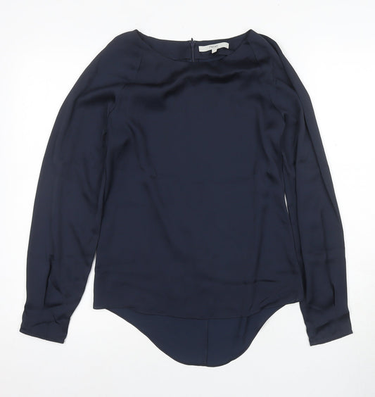 Next Women's Blue Boat Neck Long Sleeve Blouse
