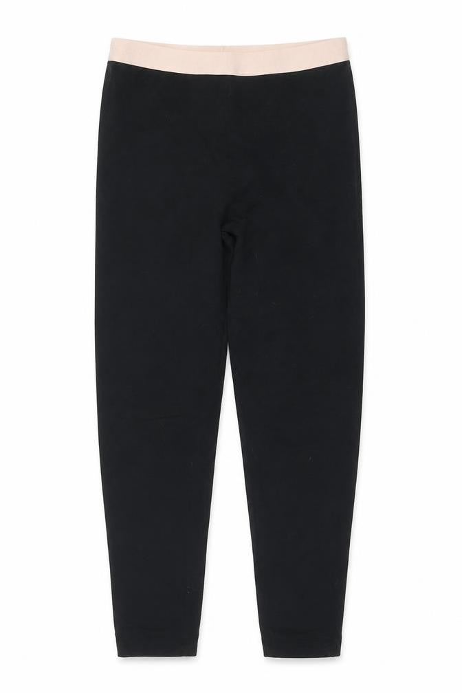 Front view of DKNY girls’ black ankle leggings, cotton blend, 12 years