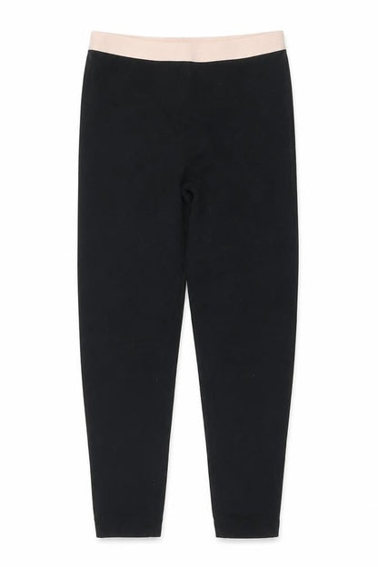 Front view of DKNY girls’ black ankle leggings, cotton blend, 12 years