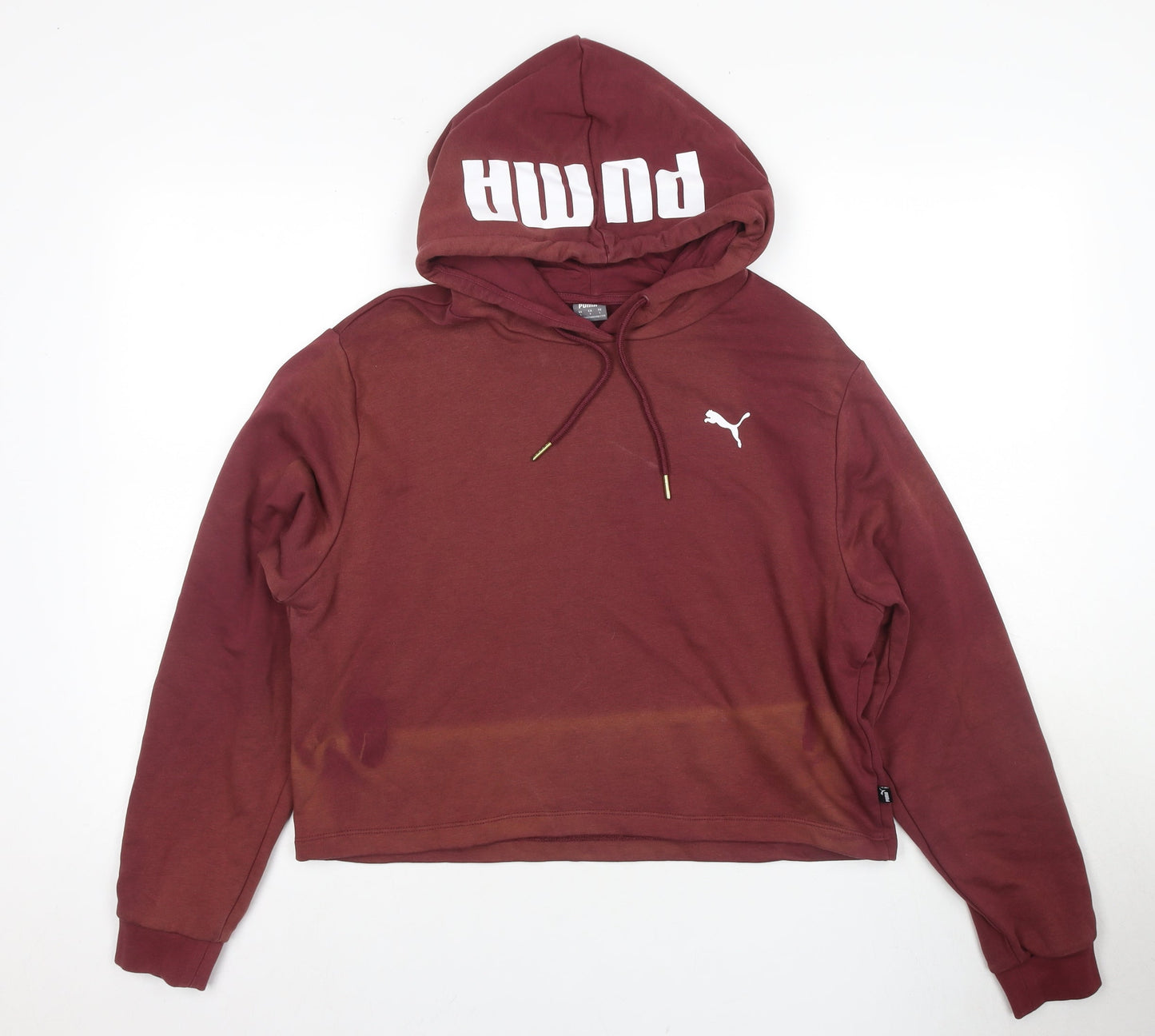 Puma Women's Red Pullover Hoodie, Size 14, Regular Fit, Sports