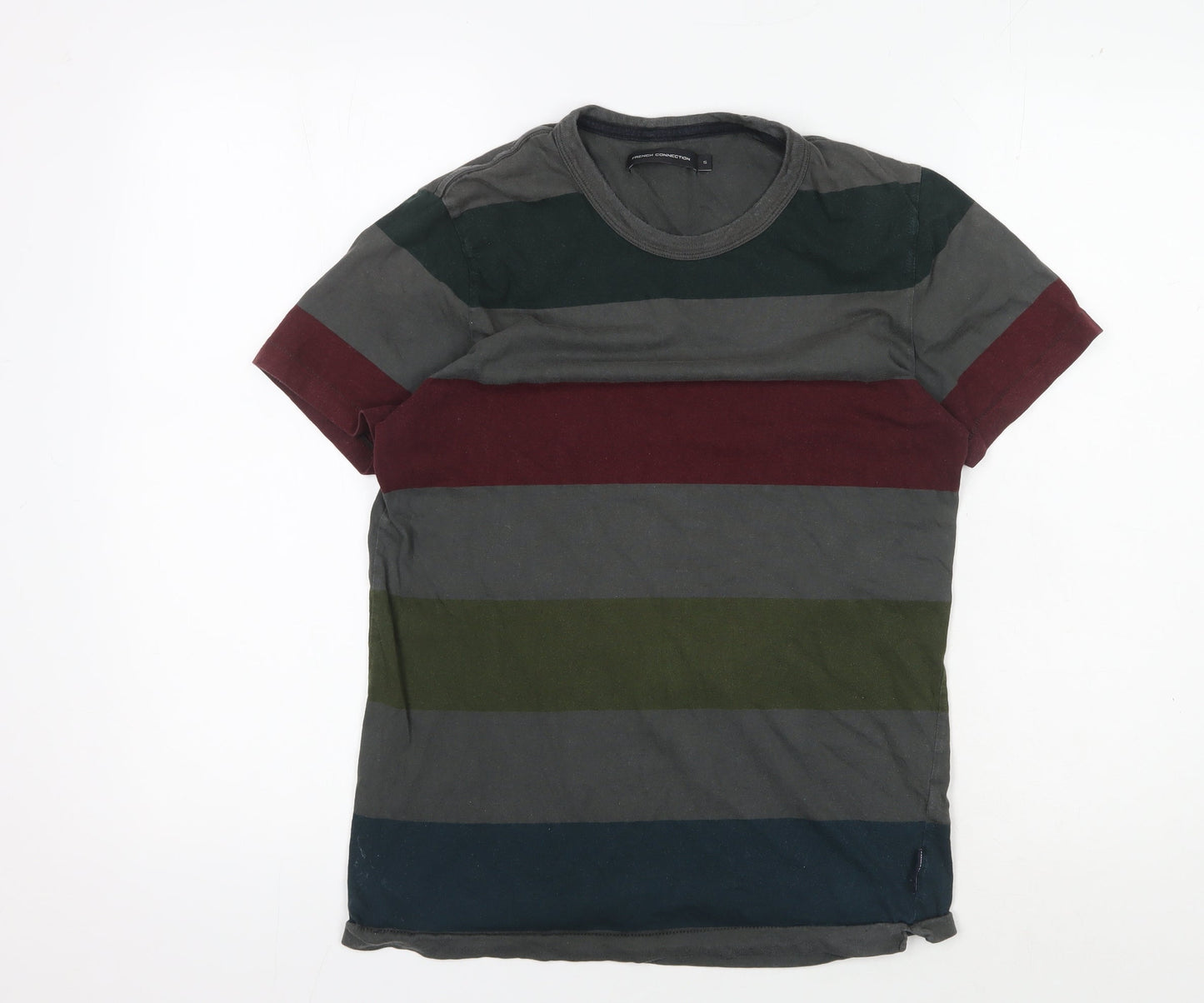 French Connection Men's Multicoloured Striped T-Shirt S
