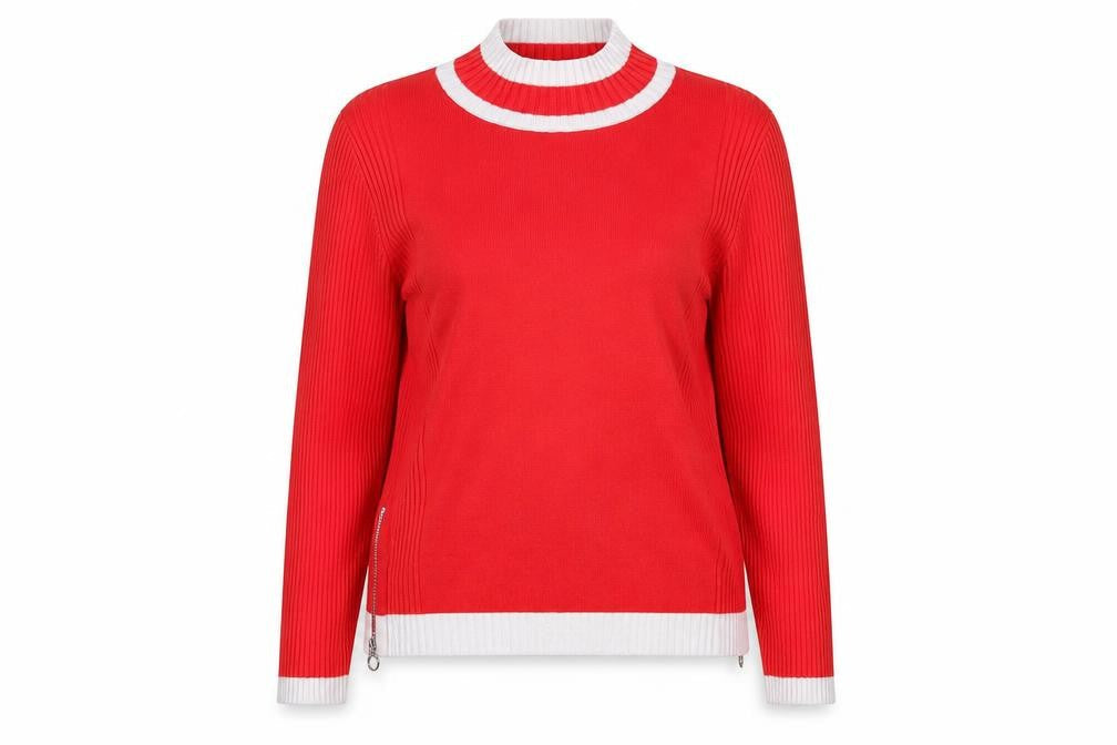 Marks & Spencer Women's Red Pullover, Size 14, Mock Neck