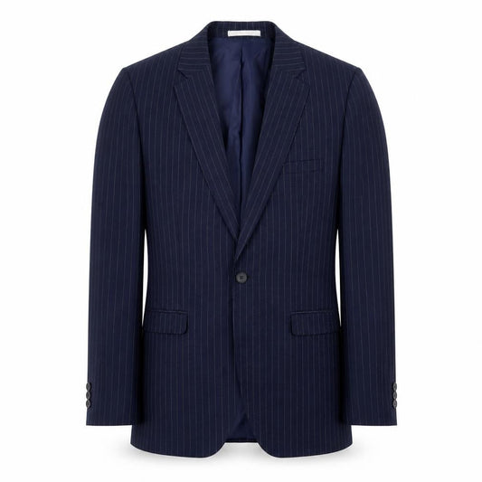 Moss London Men's Blue Striped Blazer 40 Long