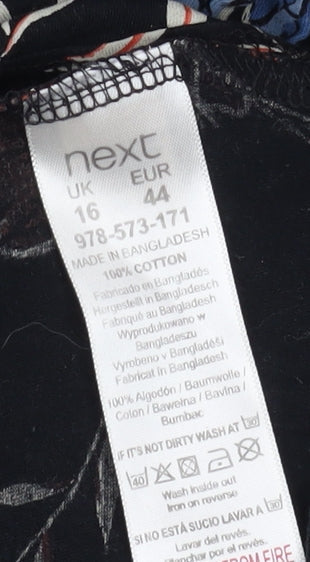Next Women's Multicoloured Floral A-Line Dress Size 16