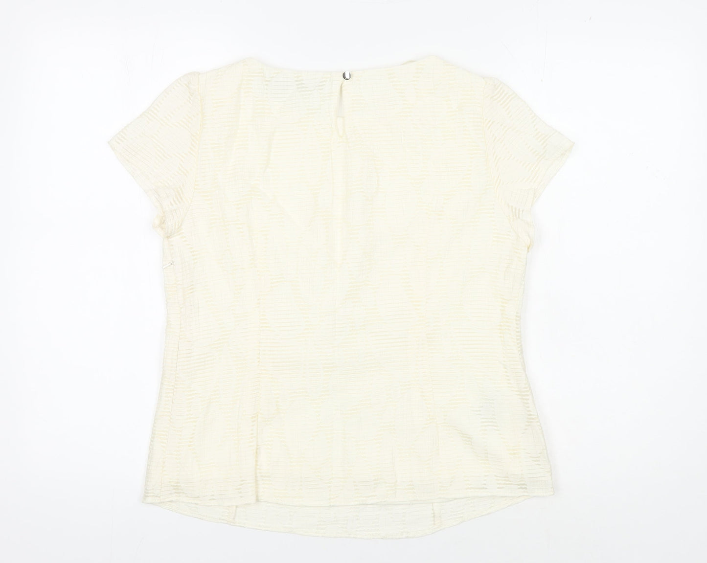 Principles Ivory Petite Textured Blouse Size 14