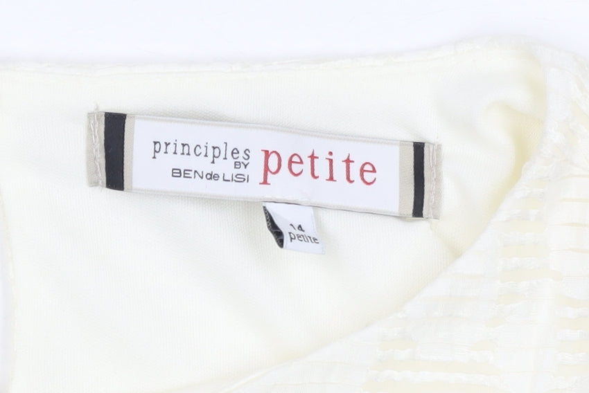 Principles Ivory Petite Textured Blouse Size 14