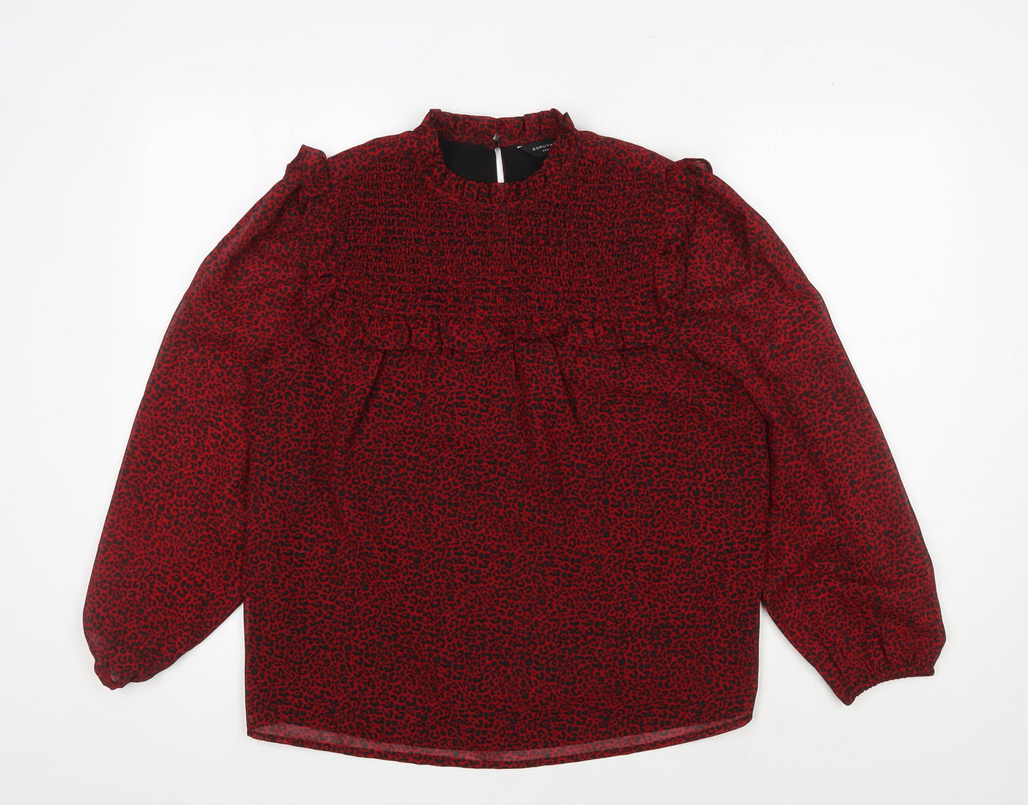 Dorothy Perkins Women's Red Animal Print Blouse Size 12