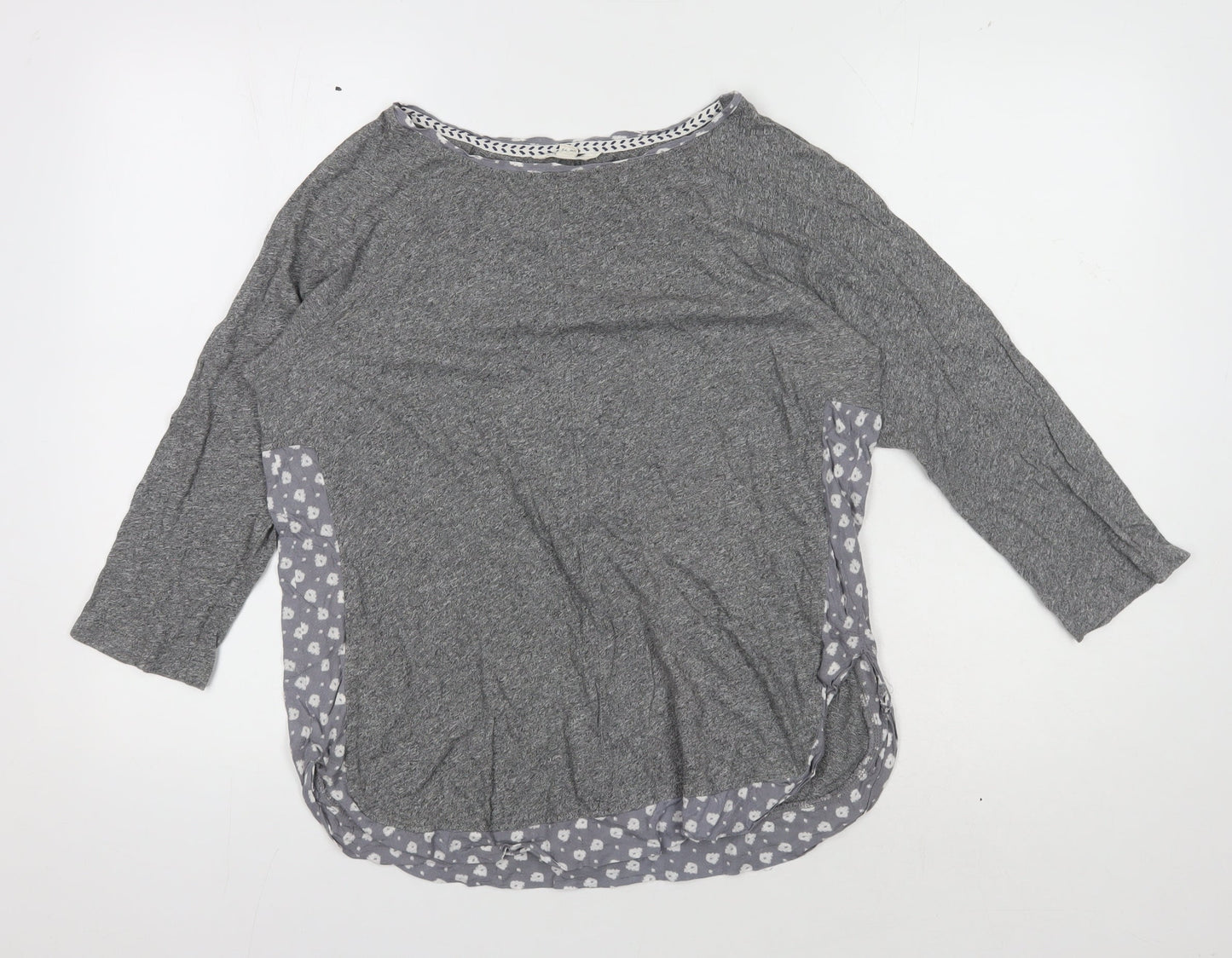 White Stuff Grey Women's 3/4 Sleeve Top UK 12