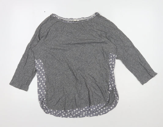 White Stuff Grey Women's 3/4 Sleeve Top UK 12