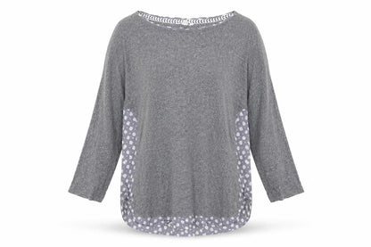 White Stuff Grey Women's 3/4 Sleeve Top UK 12