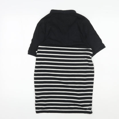 Nike Men's Black Striped Polo, Size S, Dri-Fit Style