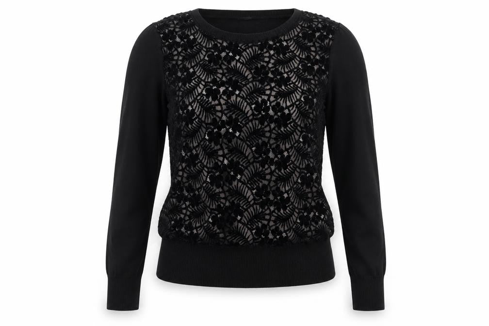 Oasis Women's Black Floral Pullover Jumper M