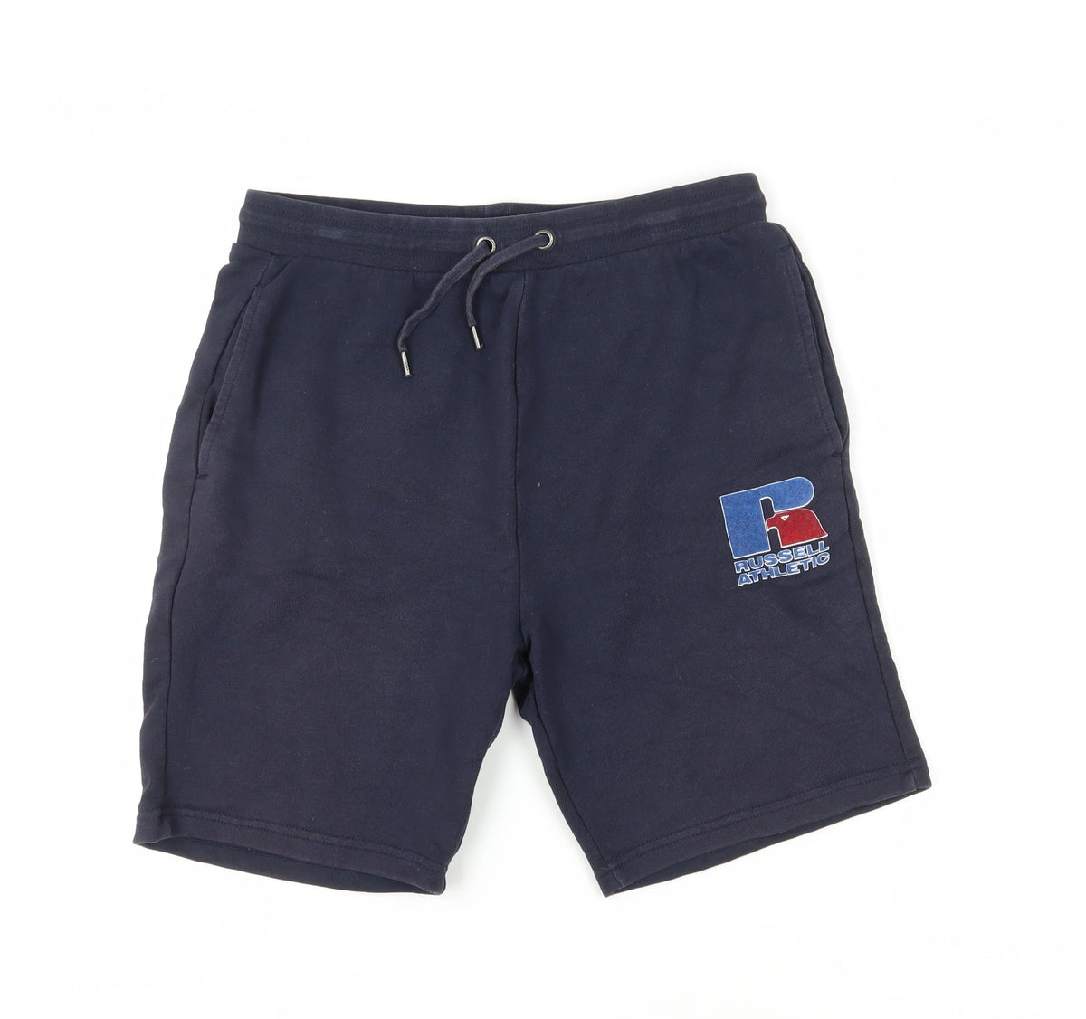 Additional front view of Russell Athletic boys’ blue shorts 14-15y athletic gym style