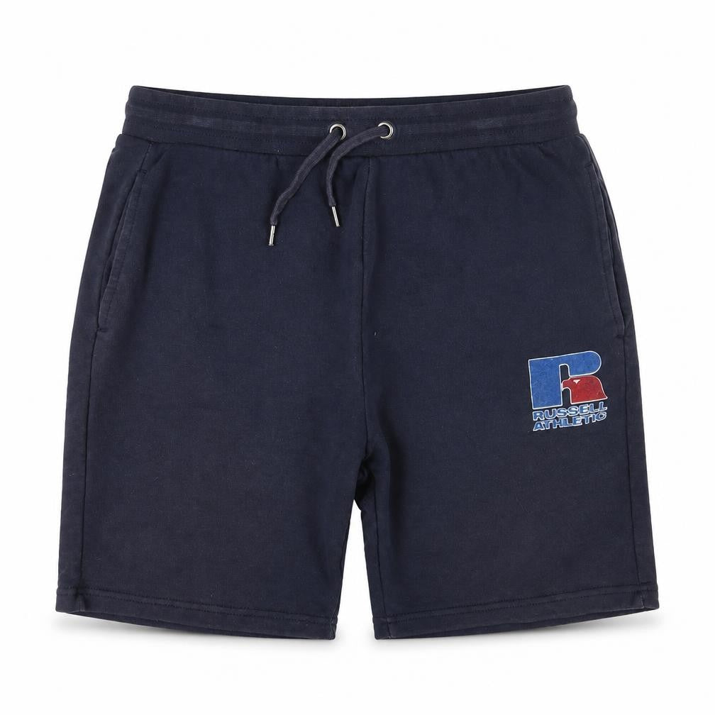 Front view of Russell Athletic boys’ blue shorts 14-15y athletic gym style