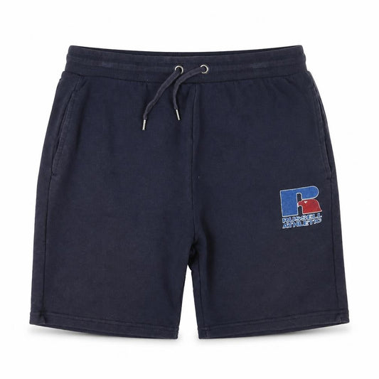 Front view of Russell Athletic boys’ blue shorts 14-15y athletic gym style