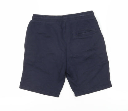 Back view of Russell Athletic boys’ blue shorts 14-15y athletic gym style