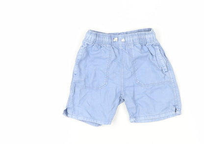 Zara Boys Blue Cotton Shorts, Size 4 Years, Casual Style