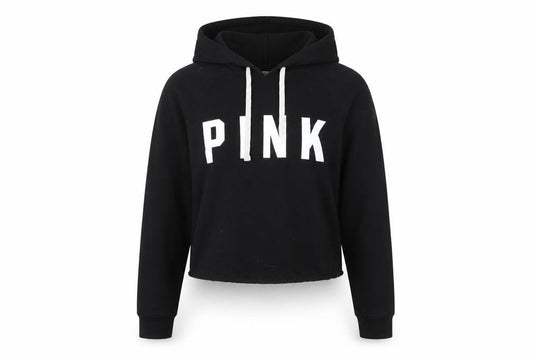PINK Women's Black Pullover Hoodie M