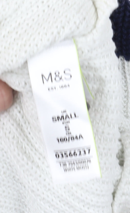 Marks and Spencer Women's Ivory Striped Pullover S