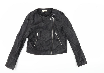 H&M Women's Black Motorcycle Jacket Size 10