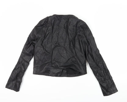 H&M Women's Black Motorcycle Jacket Size 10