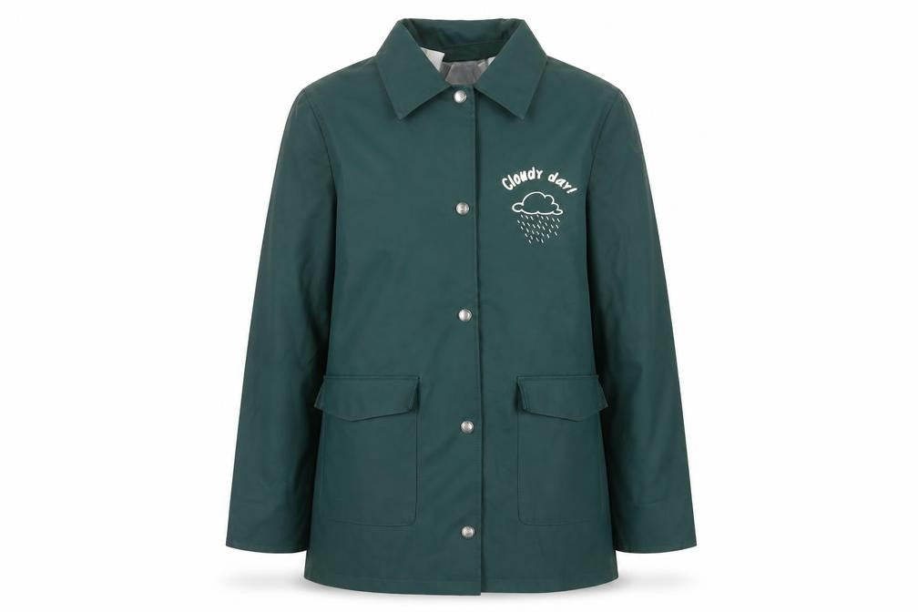 Zara Girls Green Basic Jacket 13-14 Years Collared