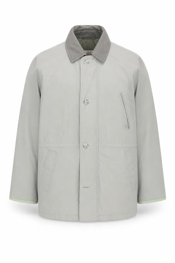 Aldon Men's Grey Basic Jacket L Collared Zip Casual