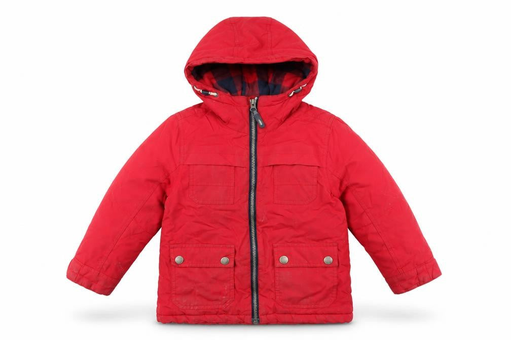 Next Boys Red Hooded Parka Jacket 4 Years