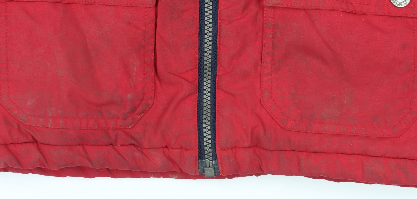 Next Boys Red Hooded Parka Jacket 4 Years