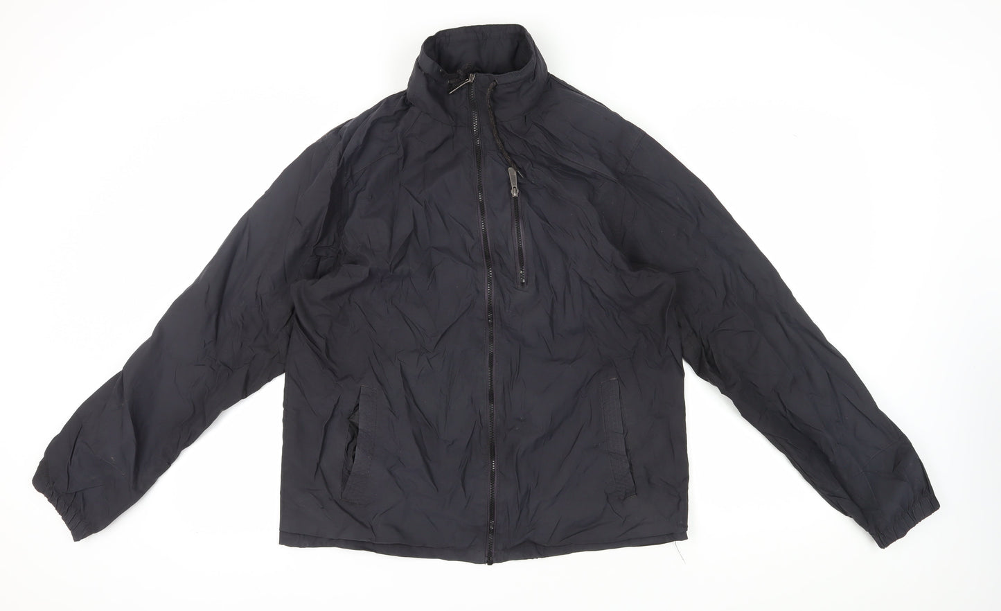 Urban Spirit Men's Black Nylon Jacket, Size L, Full Zip