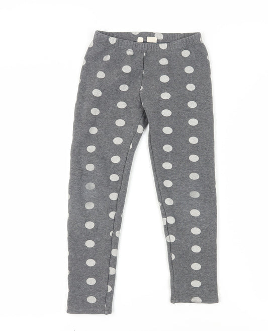 Gap Kids Grey Polka Dot Leggings, Girls, Size L, Ankle Length